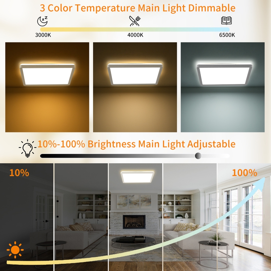 Brilagi - LED reguliuojamas lubų šviestuvas ULTRA SLIM LED/18W/230V 2700-6500K 30x30 cm baltas + nuotolinio valdymo pultas