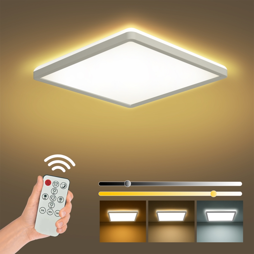 Brilagi - LED Pritemdomas lubinis šviestuvas ULTRA SLIM LED/18W/230V 2700-6500K 30x30 cm balta + nuotolinio valdymo pultas