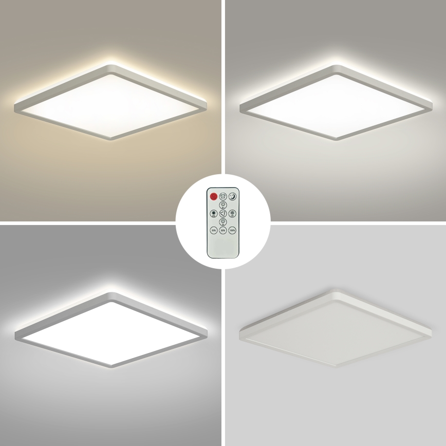 Brilagi - LED Pritemdomas lubinis šviestuvas ULTRA SLIM LED/18W/230V 2700-6500K 30x30 cm balta + nuotolinio valdymo pultas