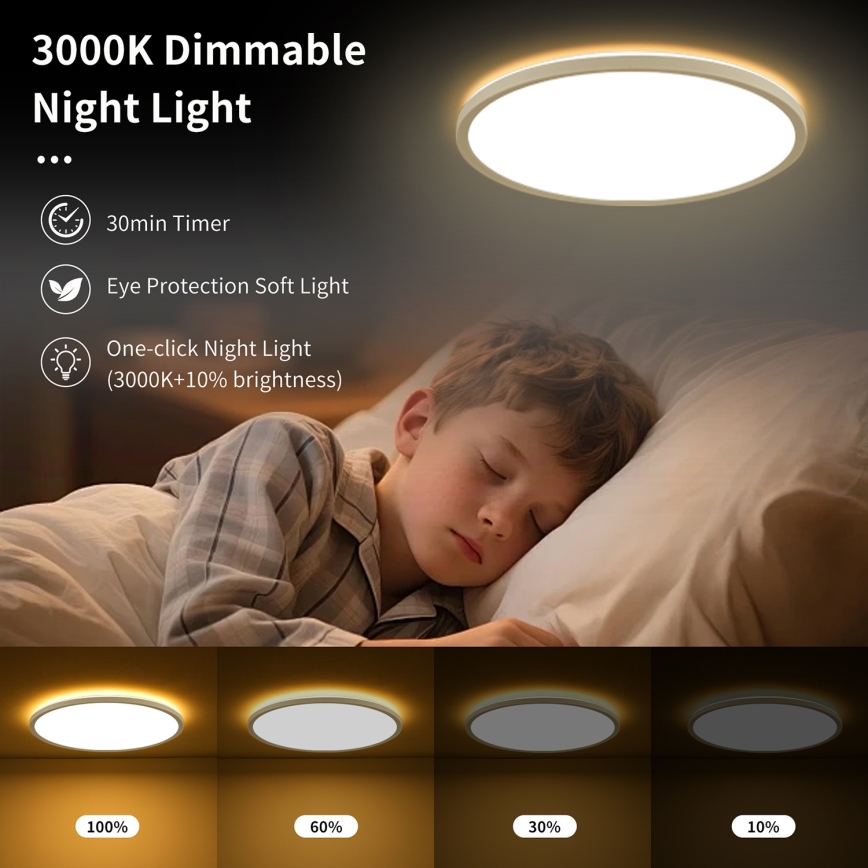 Brilagi - LED reguliuojamas lubų šviestuvas ULTRA SLIM LED/18W/230V 2700-6500K skersmuo 30 cm baltas + nuotolinio valdymo pultas