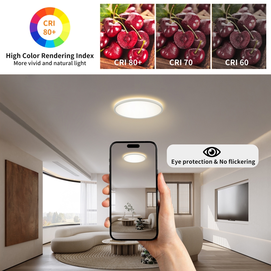 Brilagi - LED reguliuojamas lubų šviestuvas ULTRA SLIM LED/18W/230V 2700-6500K skersmuo 30 cm baltas + nuotolinio valdymo pultas