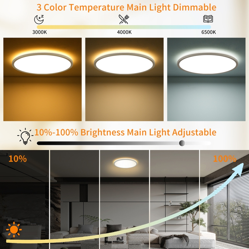 Brilagi - LED reguliuojamas lubų šviestuvas ULTRA SLIM LED/24W/230V 2700-6500K skersmuo 42 cm baltas + nuotolinio valdymo pultas