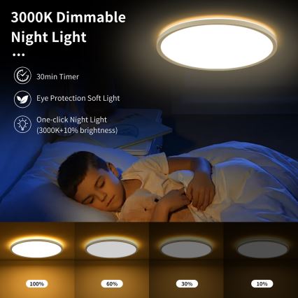 Brilagi - LED reguliuojamas lubų šviestuvas ULTRA SLIM LED/24W/230V 2700-6500K skersmuo 42 cm baltas + nuotolinio valdymo pultas