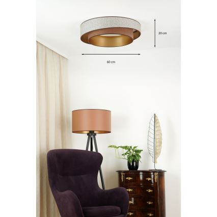 Brilagi - LED Pritemdomas lubinis šviestuvas VEGAS SHINE LED/24W/230V diametras 60 cm 3000/4000/6500K ruda + nuotolinio valdymo pultas