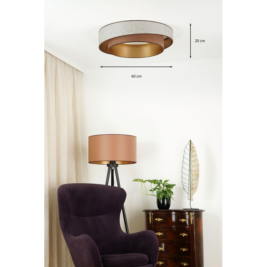 Brilagi - LED Pritemdomas lubinis šviestuvas VEGAS SHINE LED/24W/230V diametras 60 cm 3000/4000/6500K ruda + nuotolinio valdymo pultas