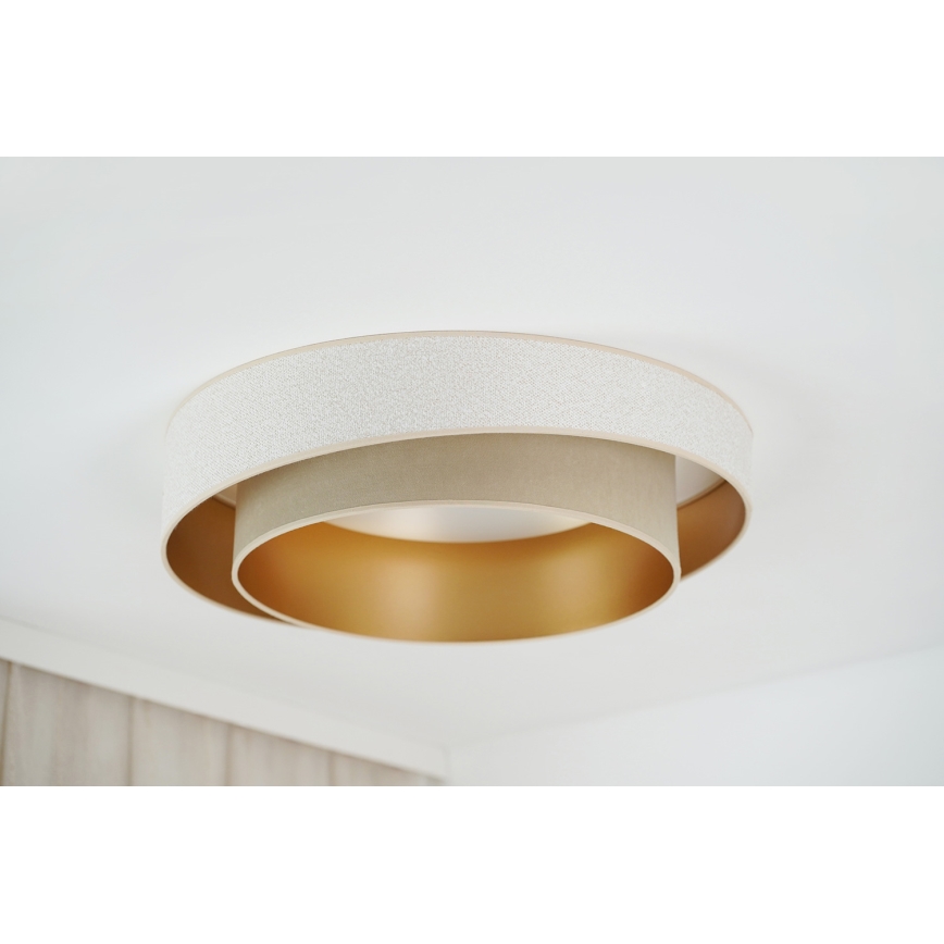 Brilagi - LED Pritemdomas lubinis šviestuvas VEGAS SHINE LED/24W/230V diametras 60 cm 3000/4000/6500K kreminė/smėlio spalva + nuotolinio valdymo pultas