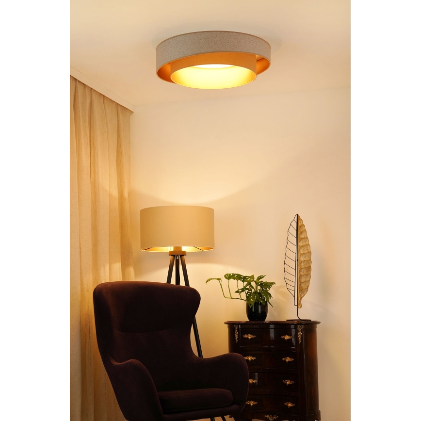 Brilagi - LED Pritemdomas lubinis šviestuvas VEGAS SHINE LED/24W/230V diametras 60 cm 3000/4000/6500K kreminė/smėlio spalva + nuotolinio valdymo pultas