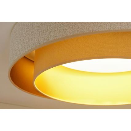 Brilagi - LED Pritemdomas lubinis šviestuvas VEGAS SHINE LED/24W/230V diametras 60 cm 3000/4000/6500K kreminė/smėlio spalva + nuotolinio valdymo pultas