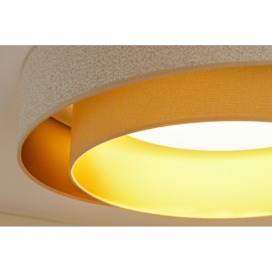 Brilagi - LED Pritemdomas lubinis šviestuvas VEGAS SHINE LED/24W/230V diametras 60 cm 3000/4000/6500K kreminė/smėlio spalva + nuotolinio valdymo pultas