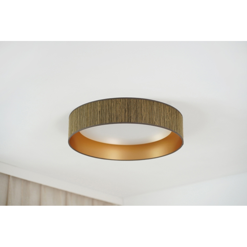 Brilagi - LED Pritemdomas lubinis šviestuvas VEGAS SHINE LED/24W/230V 3000/4000/6500K šiaudų ruda/auksas + nuotolinio valdymo pultas