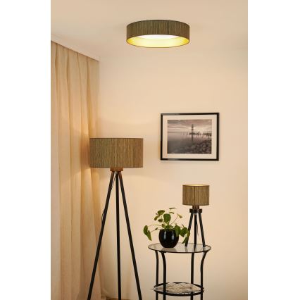Brilagi - LED Pritemdomas lubinis šviestuvas VEGAS SHINE LED/24W/230V 3000/4000/6500K šiaudų ruda/auksas + nuotolinio valdymo pultas