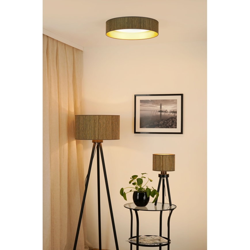 Brilagi - LED Pritemdomas lubinis šviestuvas VEGAS SHINE LED/24W/230V 3000/4000/6500K šiaudų ruda/auksas + nuotolinio valdymo pultas