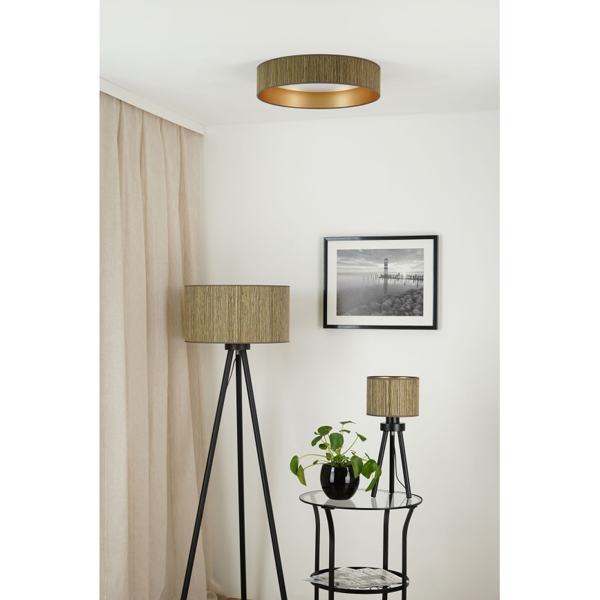 Brilagi - LED Pritemdomas lubinis šviestuvas VEGAS SHINE LED/24W/230V 3000/4000/6500K šiaudų ruda/auksas + nuotolinio valdymo pultas