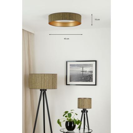 Brilagi - LED Pritemdomas lubinis šviestuvas VEGAS SHINE LED/24W/230V 3000/4000/6500K šiaudų ruda/auksas + nuotolinio valdymo pultas