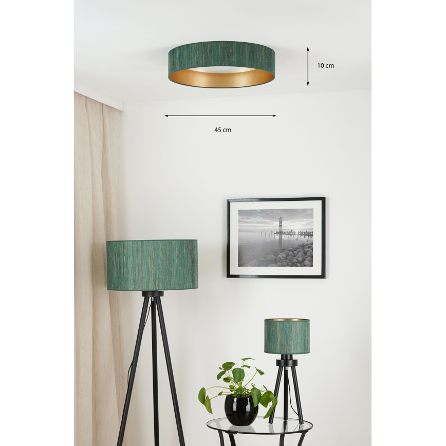 Brilagi - LED Pritemdomas lubinis šviestuvas VEGAS SHINE LED/24W/230V 3000/4000/6500K šiaudų žalia/auksas + nuotolinio valdymo pultas