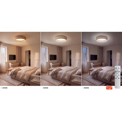 BRILAGI - Dimeriuojamas LED lubų šviestuvas VELVET SMARTIX LED/24W/230V 3000–6000 K skersmuo 45 cm, smėlinė, Wi-Fi Tuya Beacon + nuotolinis valdymas