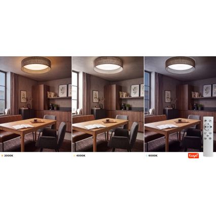 BRILAGI - Reguliuojamo ryškumo LED lubų šviestuvas VELVET SMARTIX LED/36W/230V 3000-6000K Ø 55 cm rudas Wi-Fi Tuya Beacon + nuotolinis valdymas