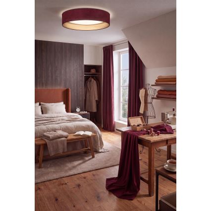 BRILAGI - Dimeriuojamas LED stropinis šviestuvas VELVET SMART VARI LED/24W/230V 3000–6500K Ø 45 cm bordo/auksinė + nuotolinis valdymas