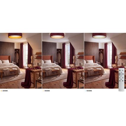 BRILAGI - Dimeriuojamas LED stropinis šviestuvas VELVET SMART VARI LED/24W/230V 3000–6500K Ø 45 cm bordo/auksinė + nuotolinis valdymas