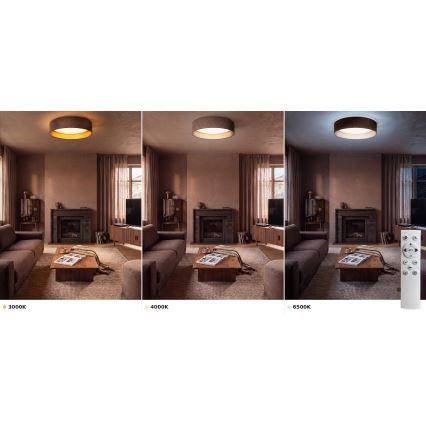 BRILAGI - LED dimeriuojamas lubinis šviestuvas VELVET SMART VARI LED/24W/230V 3000-6500K skersm. 45 cm rudas/auksinis + nuotolinis valdymas