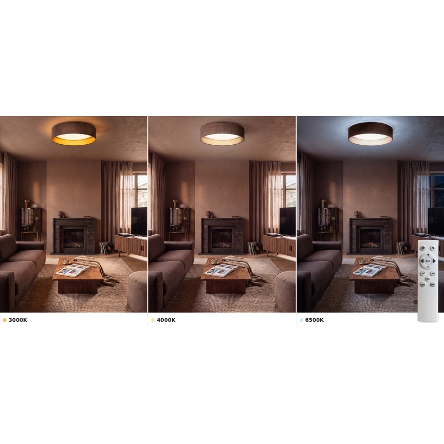 BRILAGI - LED dimeriuojamas lubinis šviestuvas VELVET SMART VARI LED/24W/230V 3000-6500K skersm. 45 cm rudas/auksinis + nuotolinis valdymas