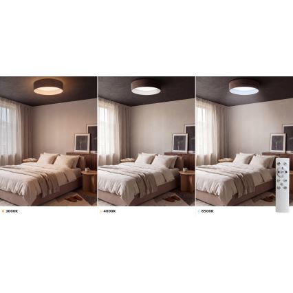 BRILAGI - Dimeriuojamas LED lubinis šviestuvas VELVET SMART VARI LED/24W/230V 3000-6500K skersmuo 45 cm rudas + su nuotoliniu valdymu
