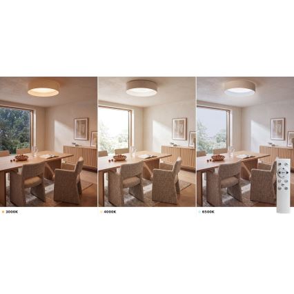BRILAGI - Dimeriu reguliuojamas LED lubinis šviestuvas VELVET SMART VARI LED/36W/230V 3000-6500K skersmuo 55 cm kreminis + nuotolinis pultas