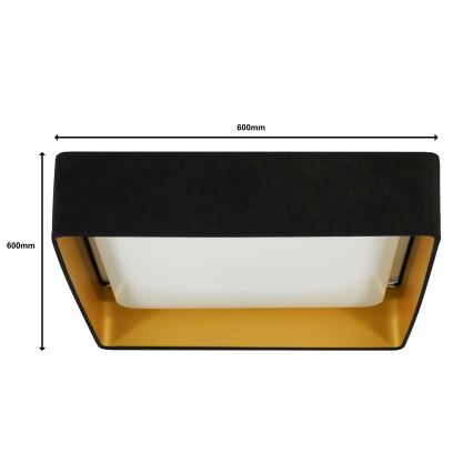 Brilagi - LED Pritemdomas lubinis šviestuvas VELVET SQUARE SMART LED/36W/230V 2700-6500K Wi-Fi Tuya + nuotolinio valdymo pultas juoda