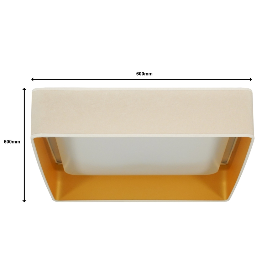 Brilagi - LED Pritemdomas lubinis šviestuvas VELVET SQUARE SMART LED/36W/230V 2700-6500K Wi-Fi Tuya + nuotolinio valdymo pultas kreminė