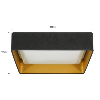 Brilagi - LED Pritemdomas lubinis šviestuvas VELVET SQUARE SMART LED/36W/230V 2700-6500K Wi-Fi Tuya + nuotolinio valdymo pultas pilka
