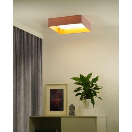 Brilagi - LED Pritemdomas lubinis šviestuvas VELVET SQUARE SMART LED/36W/230V 2700-6500K Wi-Fi Tuya + nuotolinio valdymo pultas rausva