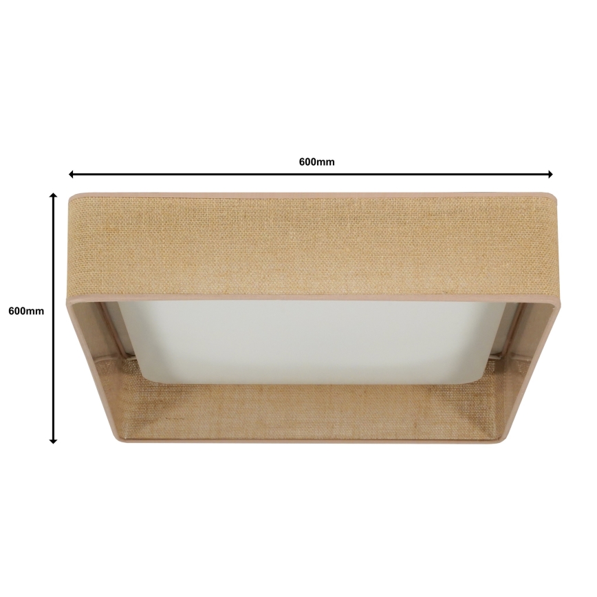Brilagi - LED Pritemdomas lubinis šviestuvas VELVET SQUARE SMART LED/36W/230V 2700-6500K Wi-Fi Tuya + nuotolinio valdymo pultas ruda