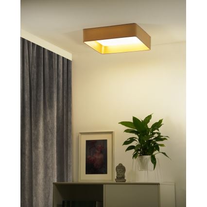 Brilagi - LED Pritemdomas lubinis šviestuvas VELVET SQUARE SMART LED/36W/230V 2700-6500K Wi-Fi Tuya + nuotolinio valdymo pultas smėlio spalva