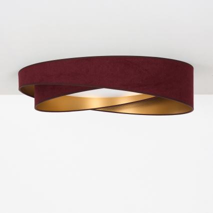 BRILAGI - dimeriuojamas lubinis šviestuvas VELVET TWIST LED/36W/230V 3000-6000K skersmuo 65 cm Wi-Fi Tuya Beacon vyno raudona/auksinė + nuotolinis pultas