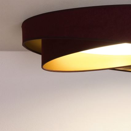 BRILAGI - dimeriuojamas lubinis šviestuvas VELVET TWIST LED/36W/230V 3000-6000K skersmuo 65 cm Wi-Fi Tuya Beacon vyno raudona/auksinė + nuotolinis pultas