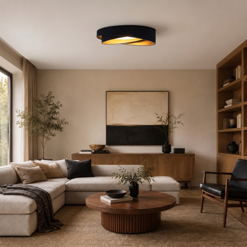 BRILAGI - Dimeriuojamas LED lubinis šviestuvas VELVET TWIST LED/36W/230V 3000-6000K skersmuo 65 cm Wi-Fi Tuya Beacon mėlynas/auksinis + nuotolinis valdymas