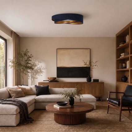 BRILAGI - Dimeriuojamas LED lubinis šviestuvas VELVET TWIST LED/36W/230V 3000-6000K skersmuo 65 cm Wi-Fi Tuya Beacon mėlynas/auksinis + nuotolinis valdymas