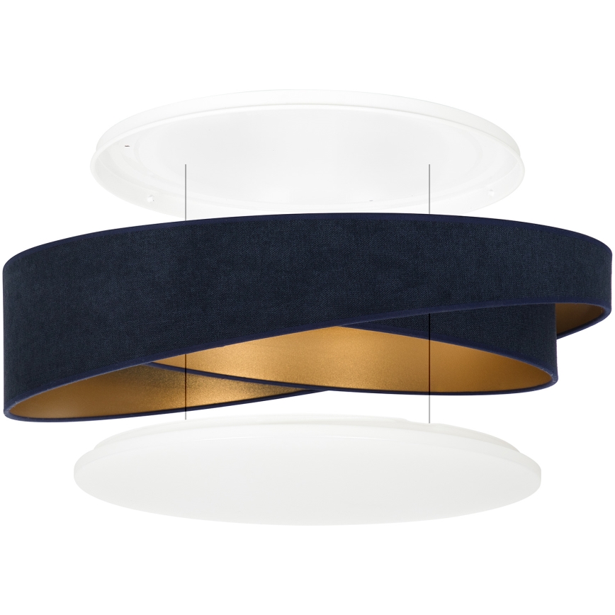 BRILAGI - Dimeriuojamas LED lubinis šviestuvas VELVET TWIST LED/36W/230V 3000-6000K skersmuo 65 cm Wi-Fi Tuya Beacon mėlynas/auksinis + nuotolinis valdymas