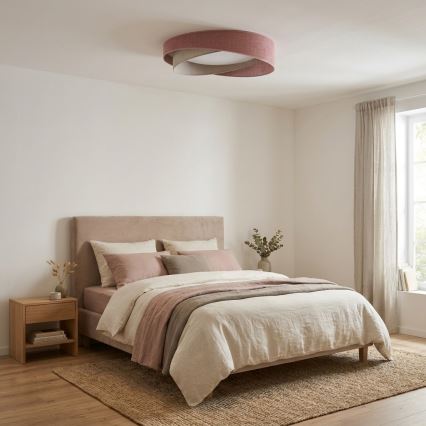 BRILAGI - LED dimeriuojamas lubų šviestuvas VELVET TWIST LED/36W/230V 3000-6000K skersmuo 65 cm Wi-Fi Tuya Beacon rožinė/kreminė + nuotolinis valdymas