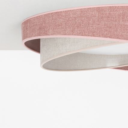 BRILAGI - LED dimeriuojamas lubų šviestuvas VELVET TWIST LED/36W/230V 3000-6000K skersmuo 65 cm Wi-Fi Tuya Beacon rožinė/kreminė + nuotolinis valdymas