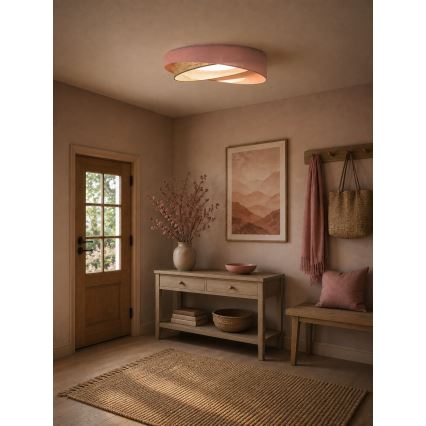 BRILAGI - LED Reguliuojamas lubinis šviestuvas VELVET TWIST LED/36W/230V 3000-6000K skersmuo 65 cm Wi-Fi Tuya Beacon rožinė/smėlinė + nuotolinis valdymas