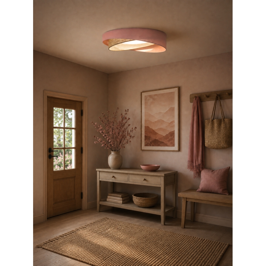 BRILAGI - LED Reguliuojamas lubinis šviestuvas VELVET TWIST LED/36W/230V 3000-6000K skersmuo 65 cm Wi-Fi Tuya Beacon rožinė/smėlinė + nuotolinis valdymas