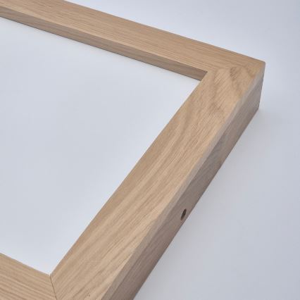 Brilagi - LED pritemdomas lubinis vonios šviestuvas WOODY FRAME LED/24W/230V ąžuolas 30x30 cm 3000-6000K IP44 + nuotolinio valdymo pultas