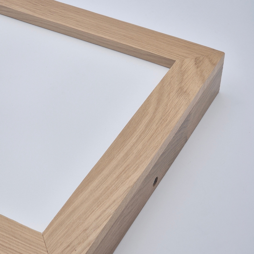 Brilagi - LED pritemdomas lubinis vonios šviestuvas WOODY FRAME LED/24W/230V ąžuolas 30x30 cm 3000-6000K IP44 + nuotolinio valdymo pultas