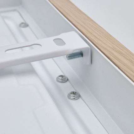 Brilagi - LED pritemdomas lubinis vonios šviestuvas WOODY FRAME LED/24W/230V ąžuolas 30x30 cm 3000-6000K IP44 + nuotolinio valdymo pultas
