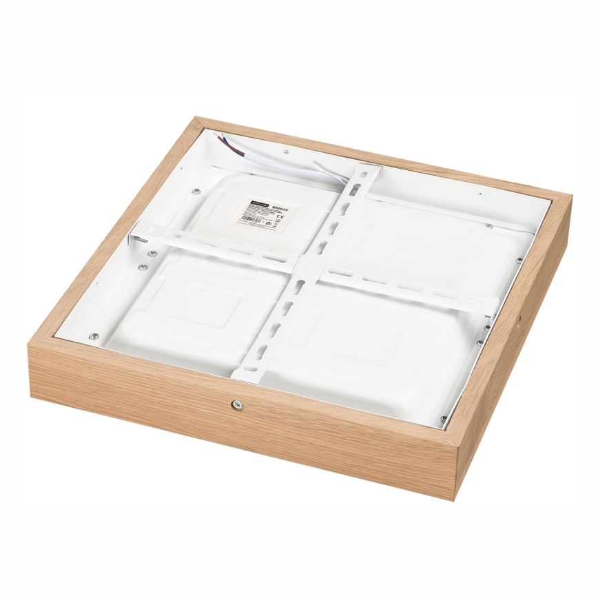 Brilagi - LED pritemdomas lubinis vonios šviestuvas WOODY FRAME LED/24W/230V ąžuolas 30x30 cm 3000-6000K IP44 + nuotolinio valdymo pultas