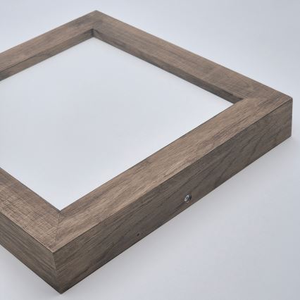 Brilagi - LED pritemdomas lubinis vonios šviestuvas WOODY FRAME LED/24W/230V ąžuolas 30x30 cm 3000-6000K IP44 + nuotolinio valdymo pultas