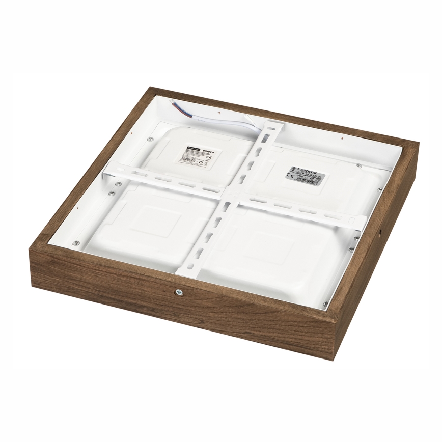 Brilagi - LED pritemdomas lubinis vonios šviestuvas WOODY FRAME LED/24W/230V ąžuolas 30x30 cm 3000-6000K IP44 + nuotolinio valdymo pultas