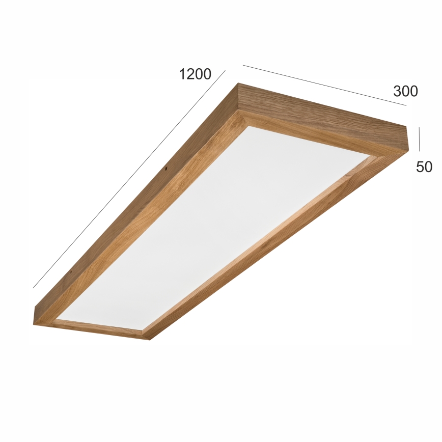 Brilagi - LED pritemdomas lubinis vonios šviestuvas WOODY FRAME LED/50W/230V ąžuolas 120x30 cm 3000-6000K IP44 + nuotolinio valdymo pultas