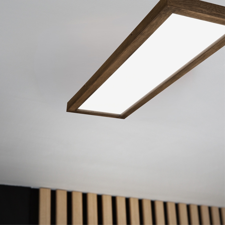 Brilagi - LED pritemdomas lubinis vonios šviestuvas WOODY FRAME LED/50W/230V ąžuolas 120x30 cm 3000-6000K IP44 + nuotolinio valdymo pultas